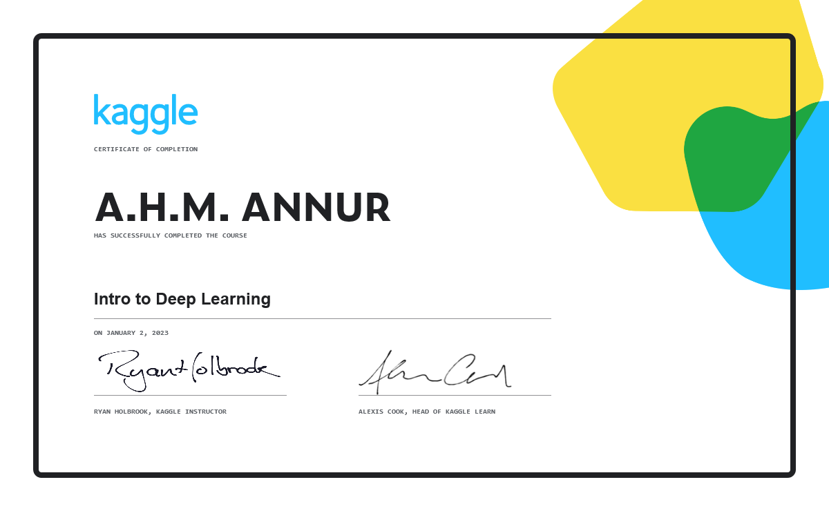A.H.M. ANNUR - Intro to Deep Learning